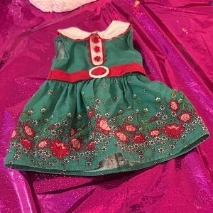 American Girl Kit Kitridge Be Forever Meet Dress Green and Red Floral Dress